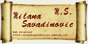 Milana Savadinović vizit kartica